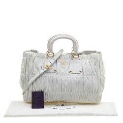 Pre Owned Prada White Gaufre Leather Tote