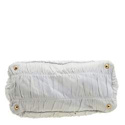 Pre Owned Prada White Gaufre Leather Tote