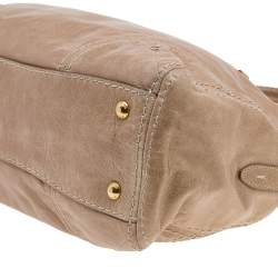 Pre Owned Prada Light Brown Leather Shopper Tote