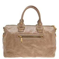Pre Owned Prada Light Brown Leather Shopper Tote