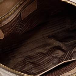 Pre Owned Prada Light Brown Leather Shopper Tote