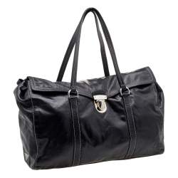 Pre Owned Prada Black Soft Leather Satchel