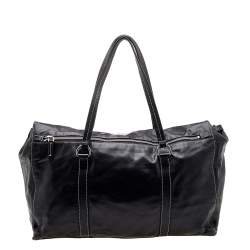 Pre Owned Prada Black Soft Leather Satchel