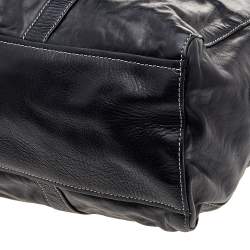 Pre Owned Prada Black Soft Leather Satchel