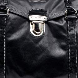 Pre Owned Prada Black Soft Leather Satchel