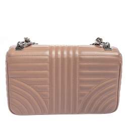 Pre Owned Prada Beige Diagramme Leather Flap Crossbody Bag 