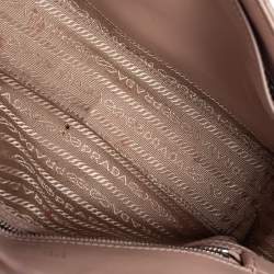 Pre Owned Prada Beige Diagramme Leather Flap Crossbody Bag 