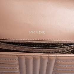 Pre Owned Prada Beige Diagramme Leather Flap Crossbody Bag 