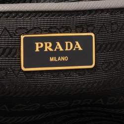 Pre Owned Prada Grey Saffiano Lux Leather Open Galleria Tote