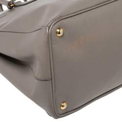 Pre Owned Prada Grey Saffiano Lux Leather Open Galleria Tote