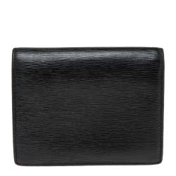 Pre Owned Prada Black Vitello Move Leather Logo Bifold Compact Wallet