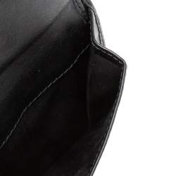 Pre Owned Prada Black Vitello Move Leather Logo Bifold Compact Wallet