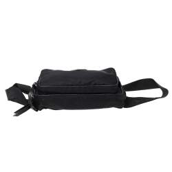 Pre Owned Prada Black Nylon Logo Plague Belt Bag