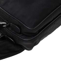 Pre Owned Prada Black Nylon Logo Plague Belt Bag