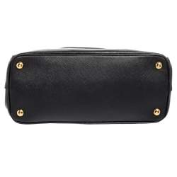 Pre Owned Prada Black Saffiano Lux Leather Small Galleria Double Zip Tote