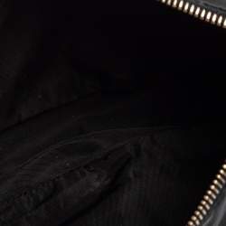 Pre Owned Prada Black Nylon and Leather Logo Plague Pochette Bag