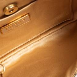 Pre Owned Prada Gold Snakeskin Chain Clutch Bag