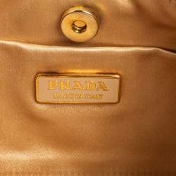 Pre Owned Prada Gold Snakeskin Chain Clutch Bag