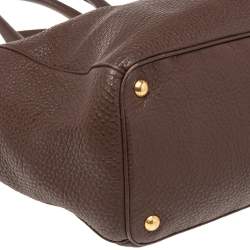 Pre Owned Prada Dark Brown Leather Tote