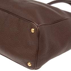 Pre Owned Prada Dark Brown Leather Tote