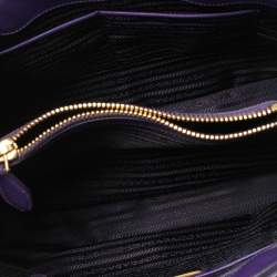 Pre Owned Prada Purple Saffiano Lux Leather Parabole Tote