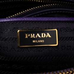 Pre Owned Prada Purple Saffiano Lux Leather Parabole Tote