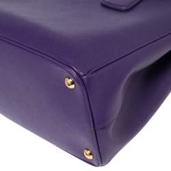 Pre Owned Prada Purple Saffiano Lux Leather Parabole Tote