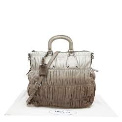 Pre Owned Prada Grey/Brown Ombre Gaufre Leather Tote