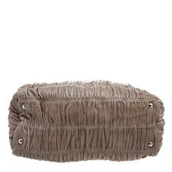 Pre Owned Prada Grey/Brown Ombre Gaufre Leather Tote