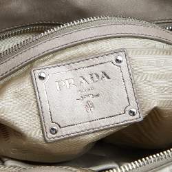 Pre Owned Prada Grey/Brown Ombre Gaufre Leather Tote