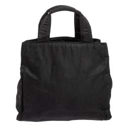 Pre Owned Prada Black Nylon Logo Tote