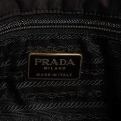 Pre Owned Prada Black Nylon Logo Tote