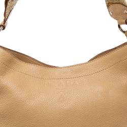 Pre Owned Prada Beige Vitello Daino Leather Hobo
