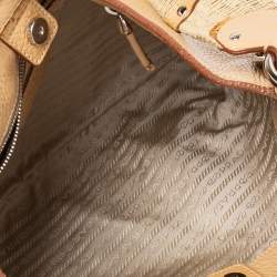 Pre Owned Prada Beige Vitello Daino Leather Hobo