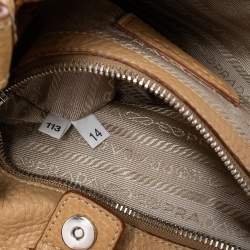 Pre Owned Prada Beige Vitello Daino Leather Hobo