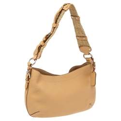 Pre Owned Prada Beige Vitello Daino Leather Hobo