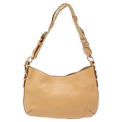 Pre Owned Prada Beige Vitello Daino Leather Hobo