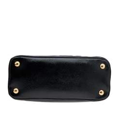 Pre Owned Prada Black Saffiano Patent Leather Small Promenade Satchel