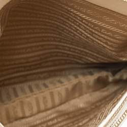 Pre Owned Prada Beige/Brown Canvas And Leather Canapa Logo Crossbody Bag