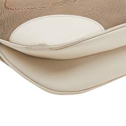 Pre Owned Prada Beige/Brown Canvas And Leather Canapa Logo Crossbody Bag