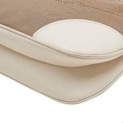 Pre Owned Prada Beige/Brown Canvas And Leather Canapa Logo Crossbody Bag