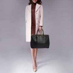 Pre Owned Prada Saffiano Lux Leather Large Double Zip Tote
