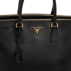 Pre Owned Prada Saffiano Lux Leather Large Double Zip Tote