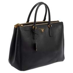 Pre Owned Prada Saffiano Lux Leather Large Double Zip Tote