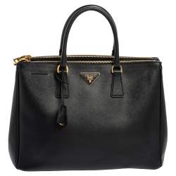 Pre Owned Prada Saffiano Lux Leather Large Double Zip Tote
