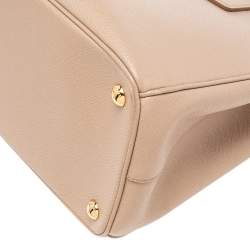 Pre Owned Prada Beige Saffiano Lux Leather Medium Galleria Double Zip Tote