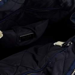 Pre Owned Prada Navy Blue Tessuto Nylon Bomber Satchel