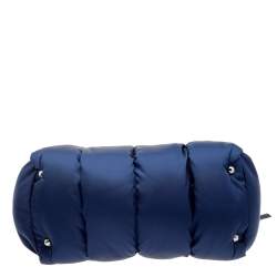 Pre Owned Prada Navy Blue Tessuto Nylon Bomber Satchel
