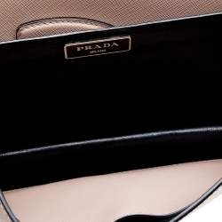 Pre Owned Prada Dusty Pink Saffiano Lux Leather Mini Sound Flap Bag