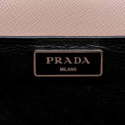 Pre Owned Prada Dusty Pink Saffiano Lux Leather Mini Sound Flap Bag